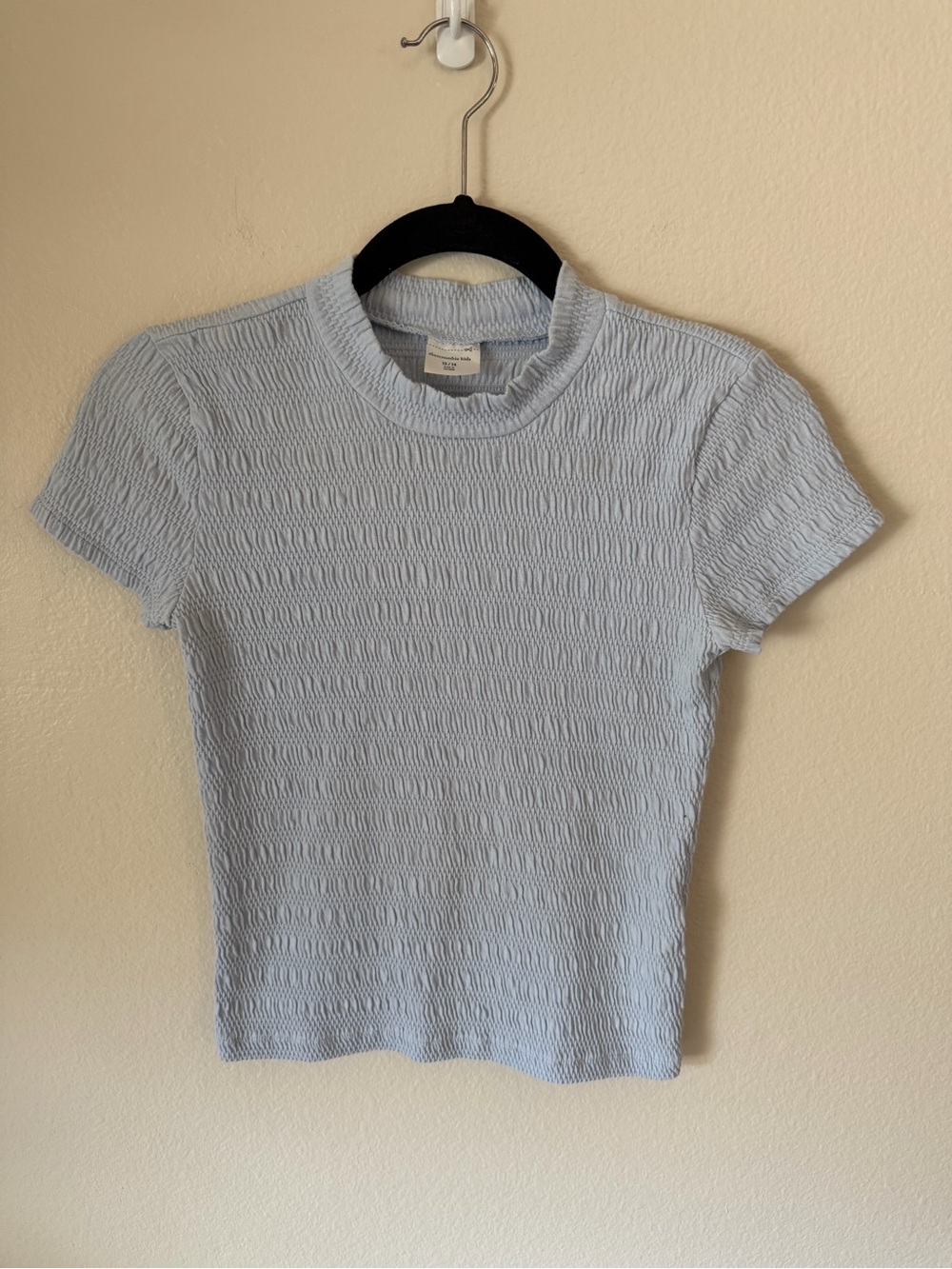 abercrombie kids Light Blue Textured Short Sleeve Tee